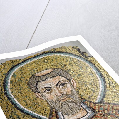 St. Ursicinus: Fragment of a mosaic from the Basilica Ursiana, the former cathedral of Ravenna by Italian School