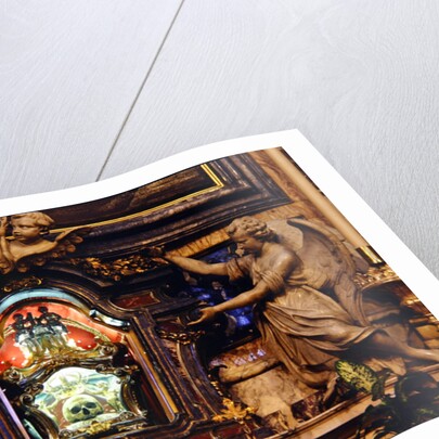 Relic of the skull of St. Aloysius Gonzaga situated in the high altar by School Italian
