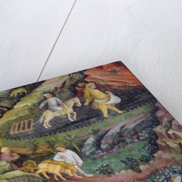 Village farmers doing work in April by Maestro (attr. to) Venceslao