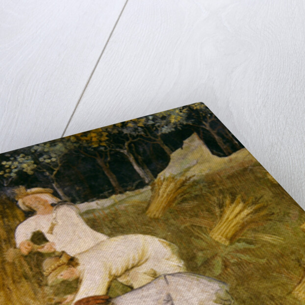 Harvesting wheat, detail by Italian School