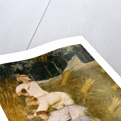 Harvesting wheat, detail by Italian School