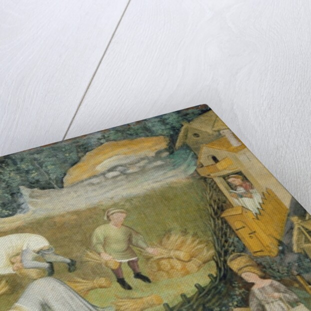 Harvesting sheaves of grain by Italian School