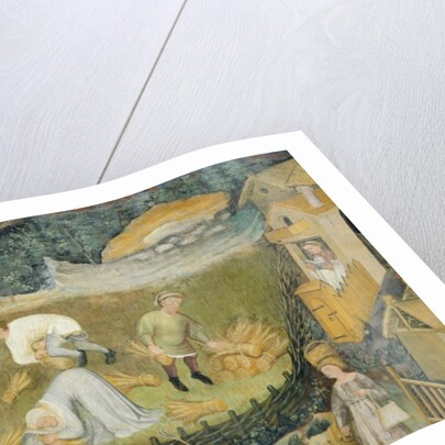 Harvesting sheaves of grain by Italian School