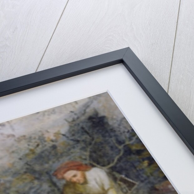 Lumberjacks at work. Felling trees in the forest by Italian School