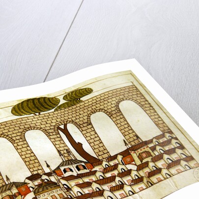 Ms. cicogna 1971, miniature from the 'Memorie Turchesche' depicting the great aqueduct at Constantinople by Venetian School