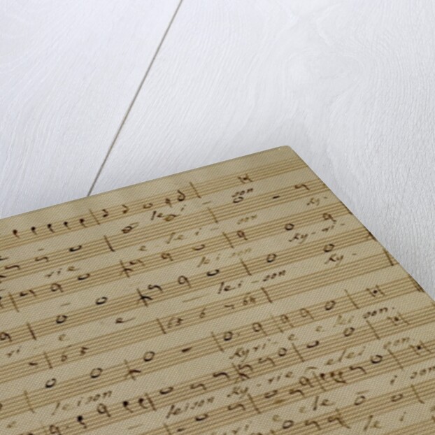 Score of the Kyrie Eleison from the 'Messa a quattro voci', 18th century copy by Giovanni Pierluigi da (after) Palestrina