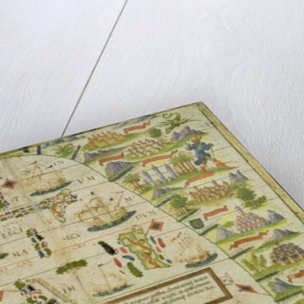 Map of the China sea, from a facsimile of the 'Miller Atlas' by Pedro and Jorge Reinel, and Lopo Homem, made in 1519 by Anonymous