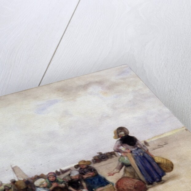 Fish Sale on the Beach by Bernardus Johannes Blommers or Bloomers