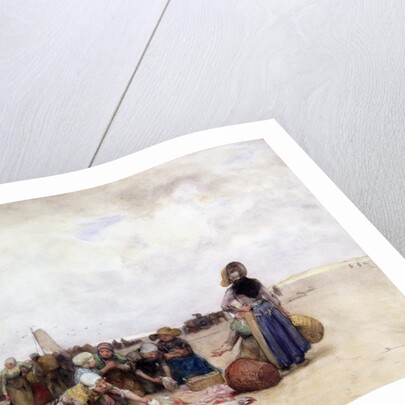 Fish Sale on the Beach by Bernardus Johannes Blommers or Bloomers