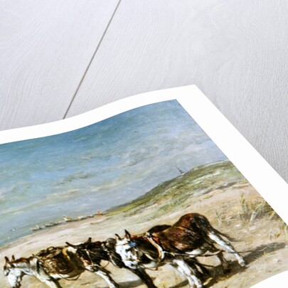 Donkeys on the Beach by Johannes Hubertus Leonardus de Haas
