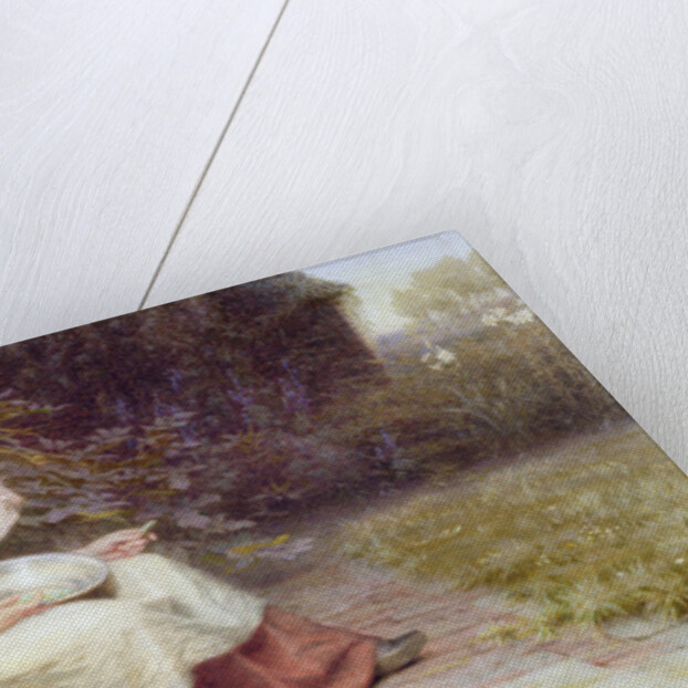 Shelling Peas by Constance Phillott