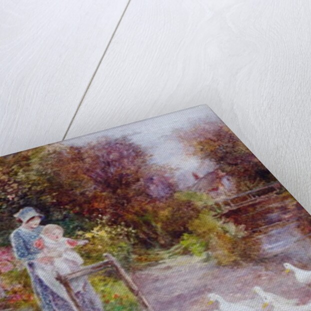 Woman and Child in a Cottage Garden by Florence Agnes Mackay