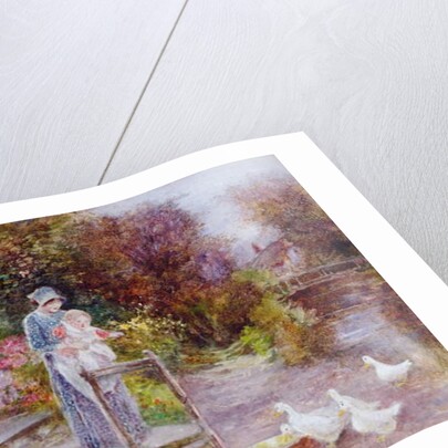 Woman and Child in a Cottage Garden by Florence Agnes Mackay