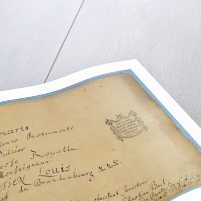 Title page of the 'Brandenburg Concertos' by Johann Sebastian Bach