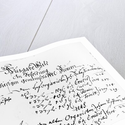 Excerpt from J.S. Bach's salary payment for 1708-09 by German School