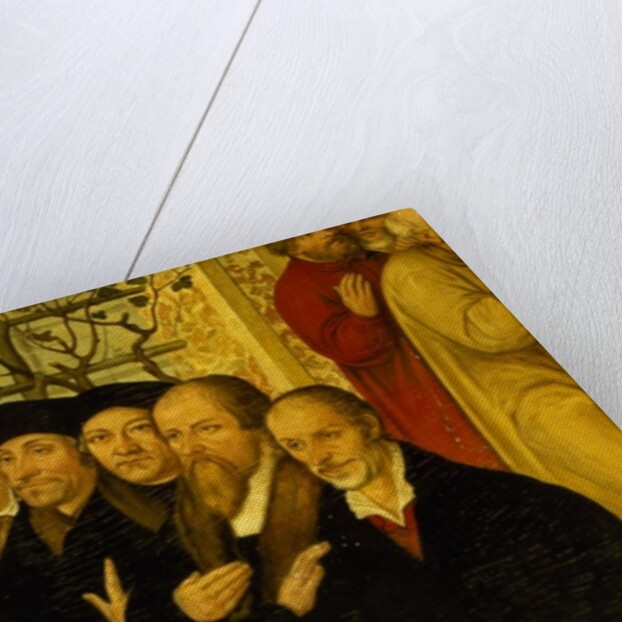 Epitaph of Meienburg's Mayor showing the reformers' group with Martin Luther by Lucas the Younger (after) Cranach