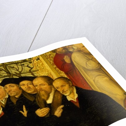 Epitaph of Meienburg's Mayor showing the reformers' group with Martin Luther by Lucas the Younger (after) Cranach