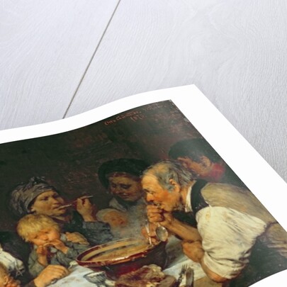 Labourers at a Table, Thueringen, 1875 by Otto Edmund Guenther