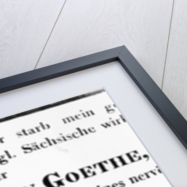 Johann Wolfgang von Goethe's Death Notice, 1832 by Johann Wolfgang von Goethe
