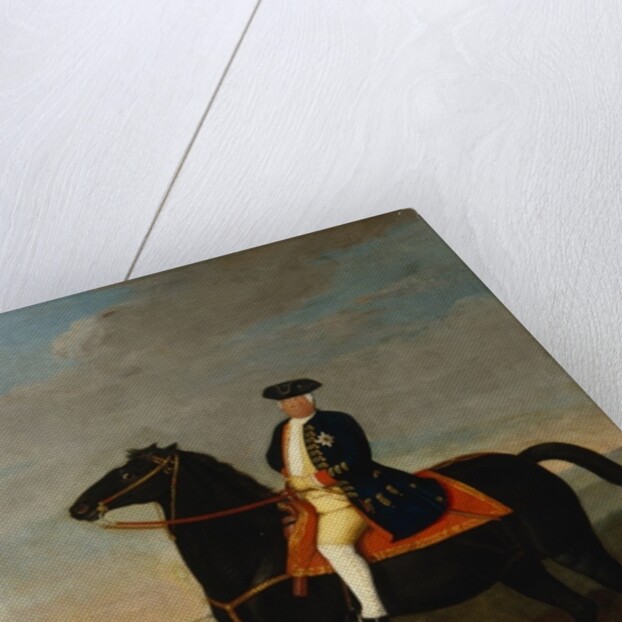 King Frederick William I on Horseback with Potsdam in the background, c.1735 by School German