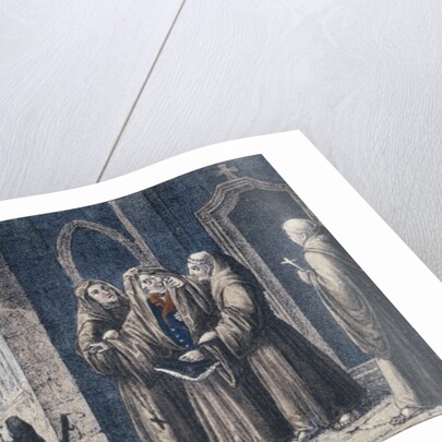 The Monks covering the King with a drape in the Camenz Convent by School German