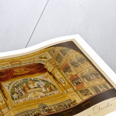 The interior of the royal theatre at Dresden, c.1845 by J.C.A. Richter