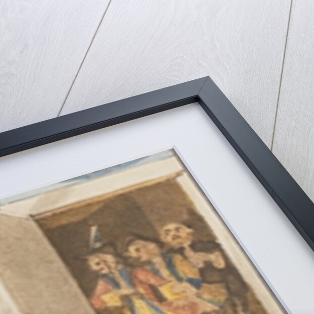 Fiordiligi and Dorabella watched from the doorway by Don Alfonso, Ferrando and Guglielmo by Johann Peter Lyser