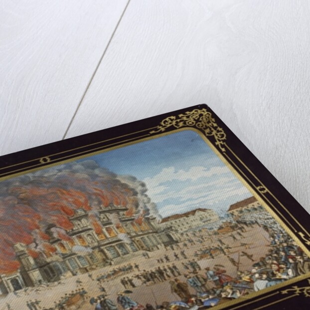 Fire at the Royal Theatre in Dresden on 21st September 1869 by German School