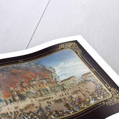 Fire at the Royal Theatre in Dresden on 21st September 1869 by German School