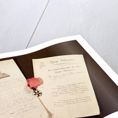 The documents and medal from Francois Becherel's appointment as knight of the Legion of Honour on 17th July 1802 by French School