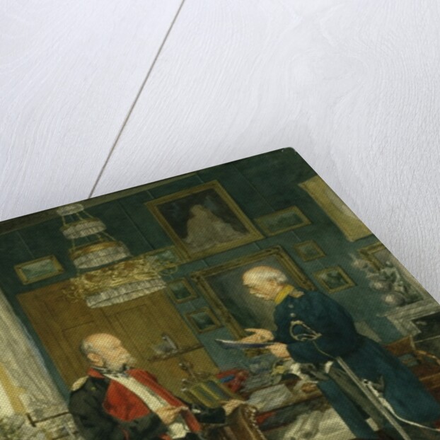 Bismarck with Emperor Wilhelm I in a room in the Unter den Linden palace, Berlin by Konrad Siemenroth