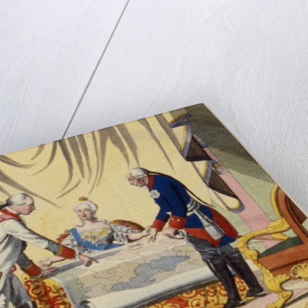 Joseph II of Austria, Catherine the Great of Russia and Frederick II of Prussia, 1772 by German School