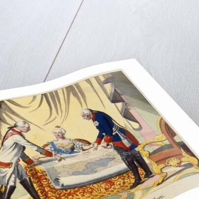 Joseph II of Austria, Catherine the Great of Russia and Frederick II of Prussia, 1772 by German School