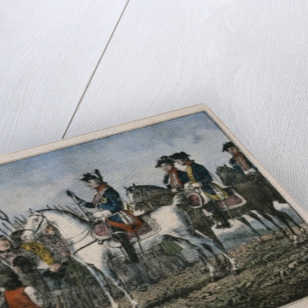 Frederick the Great with the farmers by German School