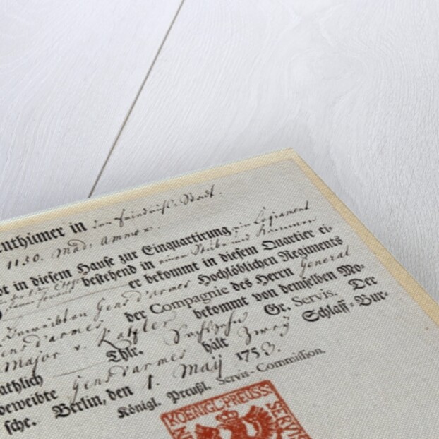 Billeting voucher, 1759 by German School