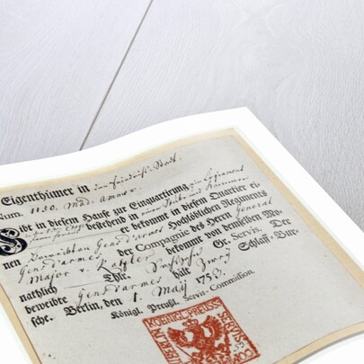 Billeting voucher, 1759 by German School