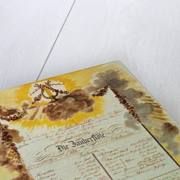 Play-bill for the world premier performance in Vienna of The Magic Flute by Austrian School