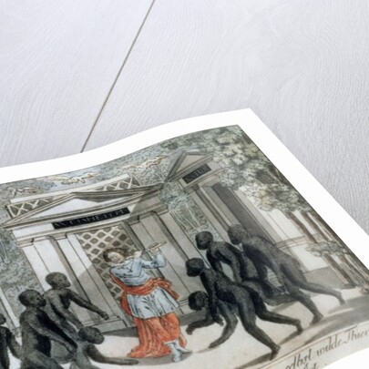 Tamino plays the magic flute to ward off the wild beasts, Act I scene xv, from `The Magic Flute' by Wolfgang Amadeus Mozart, c.1793 by Joseph & Peter Schaffer