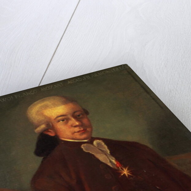 Portrait of Wolfgang Amadeus Mozart wearing the Order of the Golden Spur, 1777 by Austrian School