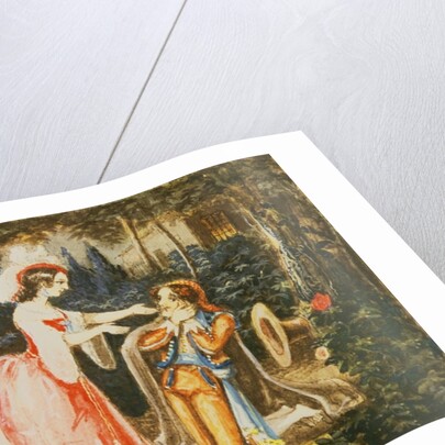 Count Almaviva kneels before his wife in contrition by Austrian School