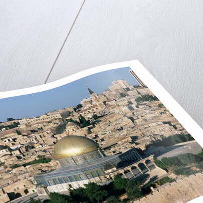The Dome of the Rock, built AD 692, and the city beyond by Islamic School