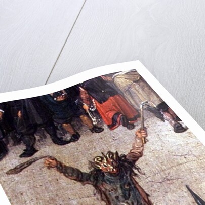 The Triumph of Archduchess Isabella in the Ommeganck in Brussels on 31st May 1615, detail of a figure in a devil costume, 1615 by Denys van Alsloot