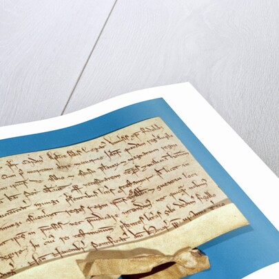 A formal protest over the anointment of Henry III in Gloucester, written by the Papal Legate, Cardinal Gualo, 1218 by Italian School