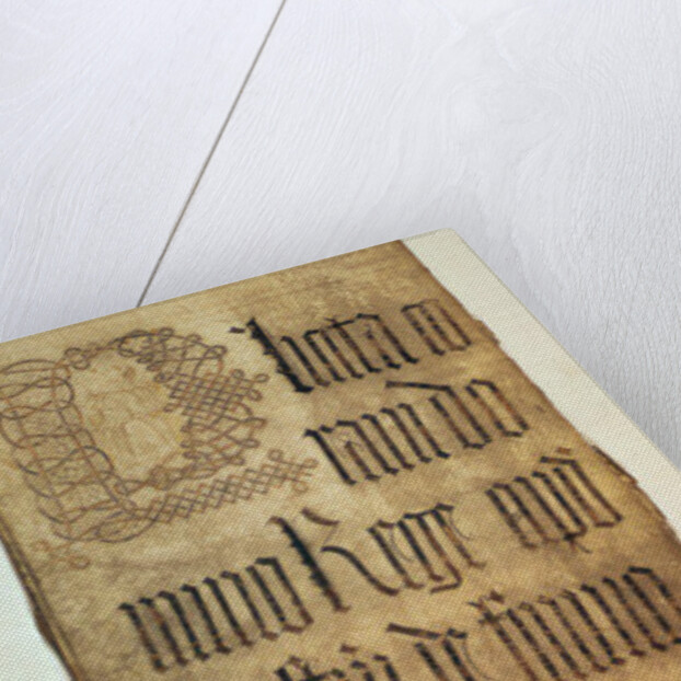 Title page of the King's Bench plea roll for Hilary Term, 1487 by English School