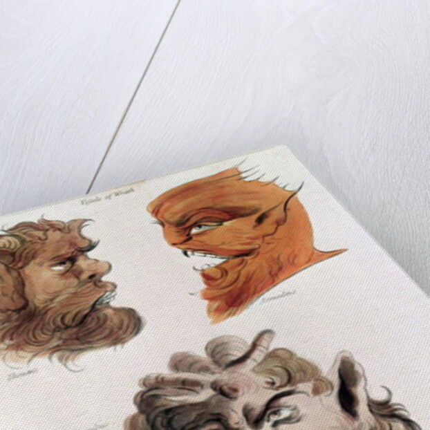 Heads of Evil Demons: Theumis, Asmodeus and The Incubus, illustrations from 'The Magus', pub. 1801 by Francis Barrett