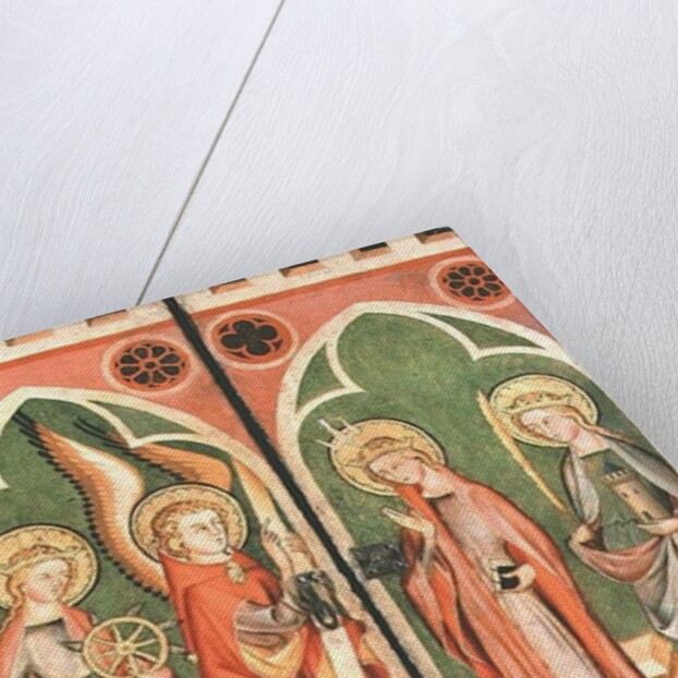 Annunciation with S.S. Barbara and Katherine, 1310-40 by School of Cologne