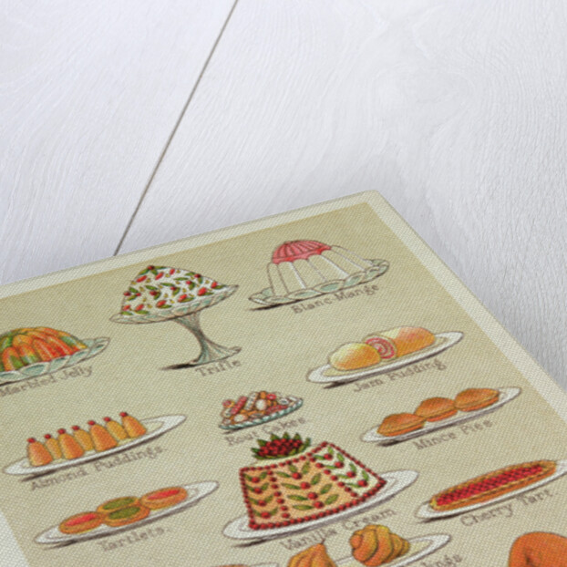 Sweets, colour plate from Mrs Beeton's Everyday Cookery and Housekeeping Book, pub.1890 by Anonymous