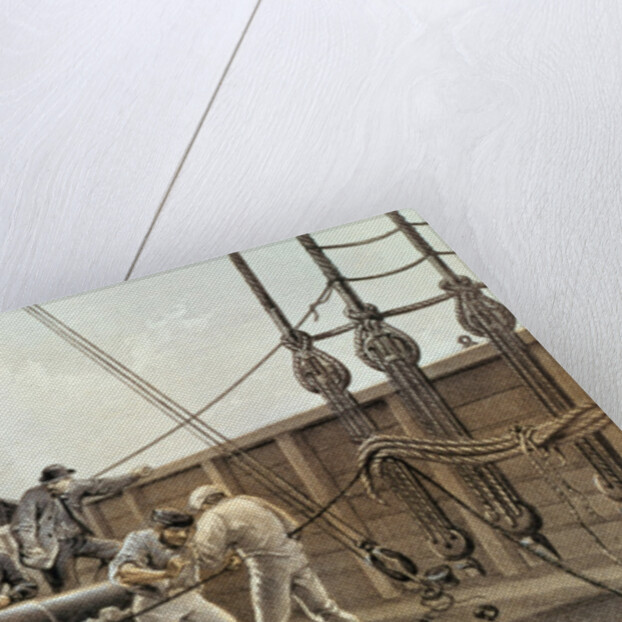 Splicing the Trans-Atlantic telegraph cable on board the 'Great Eastern', 25th July 1865, pub. by Lay and Son, c.1868 by Robert Dudley