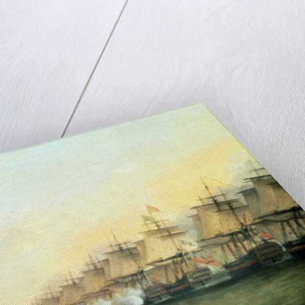 The fourth action off Trincomalee between the English under Admiral Sir Edward Hughes and the French under M. de Suffren, 1782 by Dominic Serres