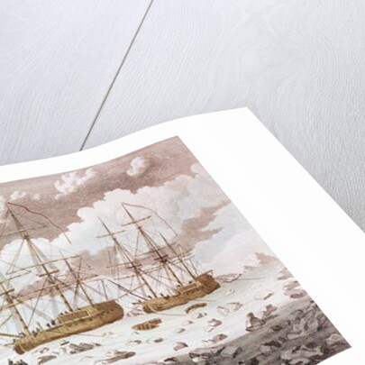 The Racehorse and the Carcass, under the command of Constantine John Phipps, Lord Mulgrave, stuck in ice at Spitzbergen on their voyage to find a northern route to India by Anonymous